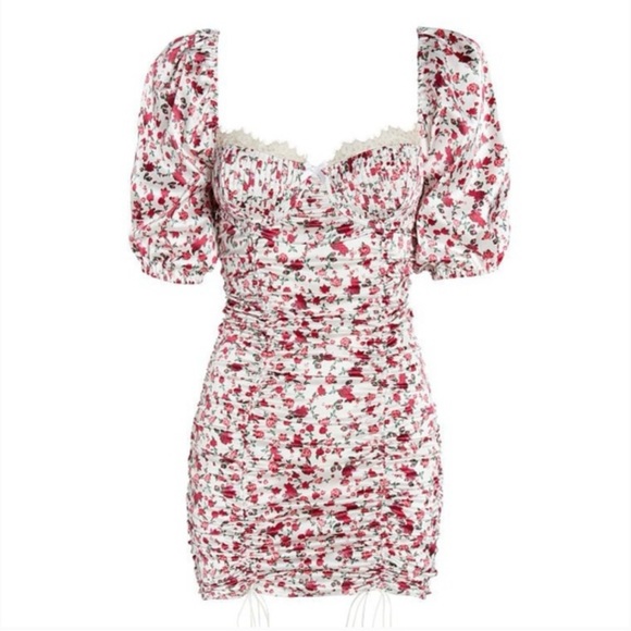 For Love And Lemons Dresses & Skirts - For Love and Lemons Floral Puff Sleeve Mini Dress